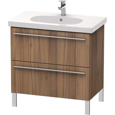 X-Large Vanity Unit Natural Walnut 668X800X470mm 2 Drawers For 03428